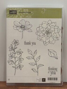 STAMPIN UP 133107 PEACEFUL PETALS CLEAR MOUNT STAMP SET THANKS THINKING OF YOU